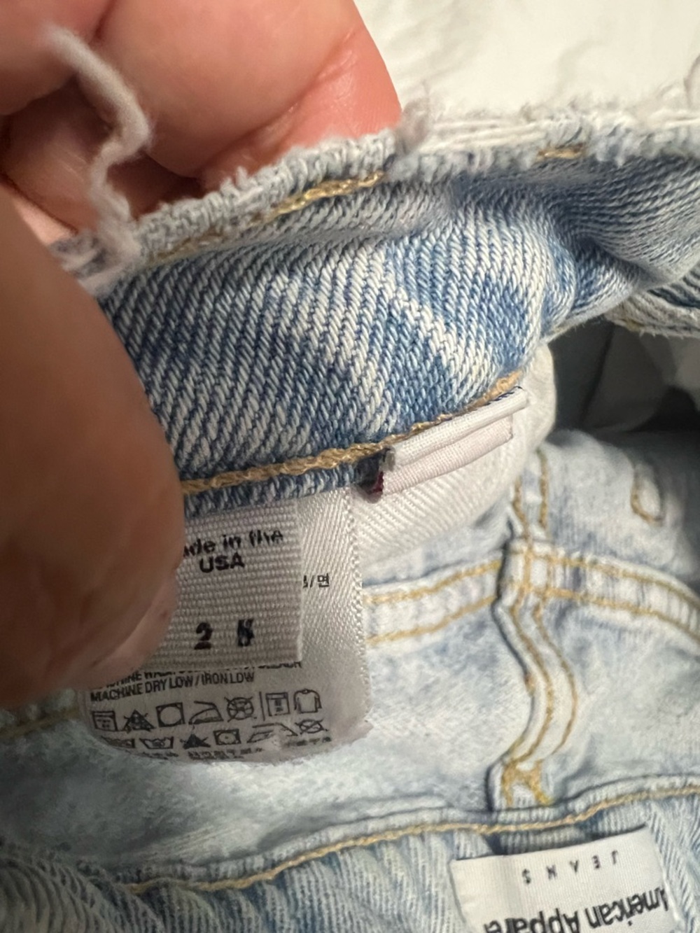 American Apparel Light Wash High-Rise Denim Shorts Size 28 - Picture 3 of 3